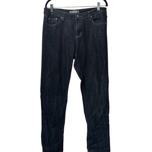 Exocet Moda Jeans Women 14 Blue Dark Wash Embellished Zipper Back Pocket Stretch
